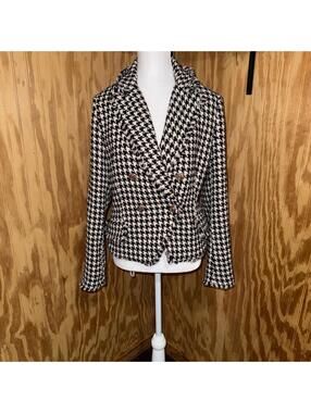 Dolan Left Coast Coco Black and White Houndstooth Women's Blazer